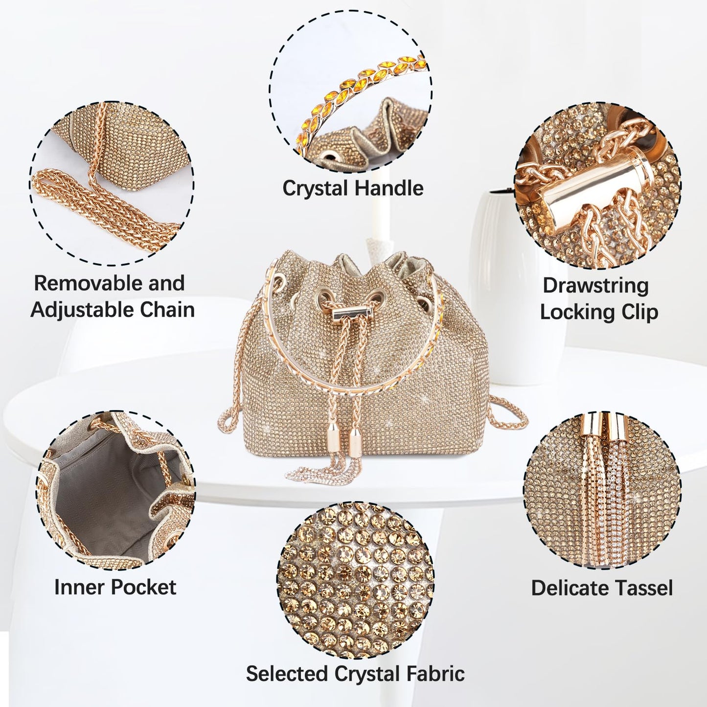 Gold Bucket Bag